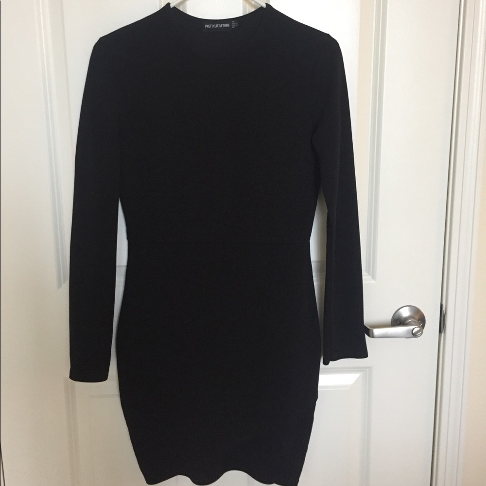 Idea Black Long Sleeve Bodycon Dress